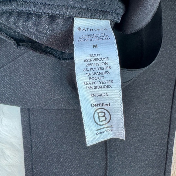 Athleta Vincent Heathered Pintuck Pant Carcoal Heather Gray Sz M NWT - Picture 7 of 9